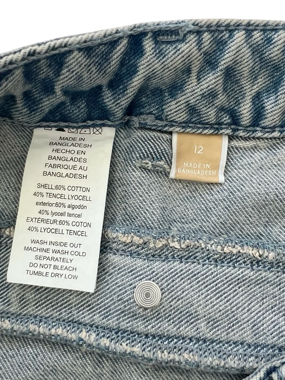 Michael Kors Selma Crop High Rise Wide Leg Jeans Stone Wash 12 NWT
